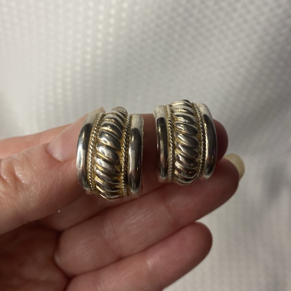 Vintage Gay Boyer Silver Plated Clip On Earrings